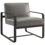 Winston Faux Leather Armchair in Gray