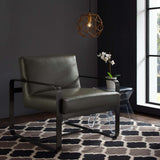 Winston Faux Leather Armchair in Gray
