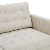 Tufted Fabric Sofa in Beige