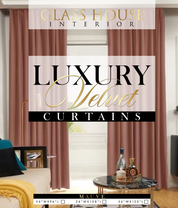 Glasshouse Signature Luxury Velvet Curtain Panel (Mauve)
