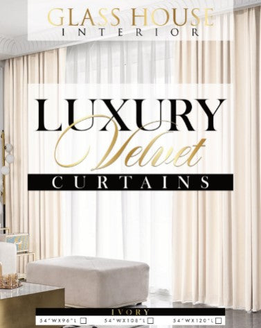 Glasshouse Signature Luxury Velvet Curtain Panel (Ivory)