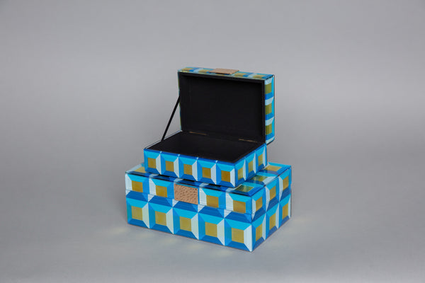 Squared Teal and Gold Box Set