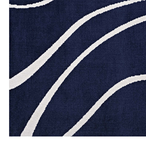 5x8 Area Rug in Navy and Ivory