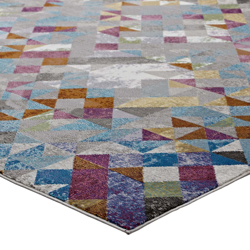 Triangle Mosaic 5x8 Area Rug in Multicolored
