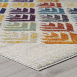 Abstract Floral 8x10 Area Rug in Multicolored
